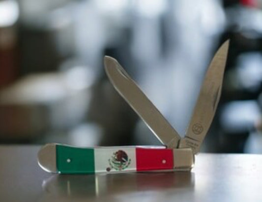 CIRCLE SH CUTLERY TRAPPER MEXICAN FLAG KNIFE