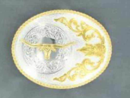 NOCONA LONGHORN GOLD EDGE BELT BUCKLE