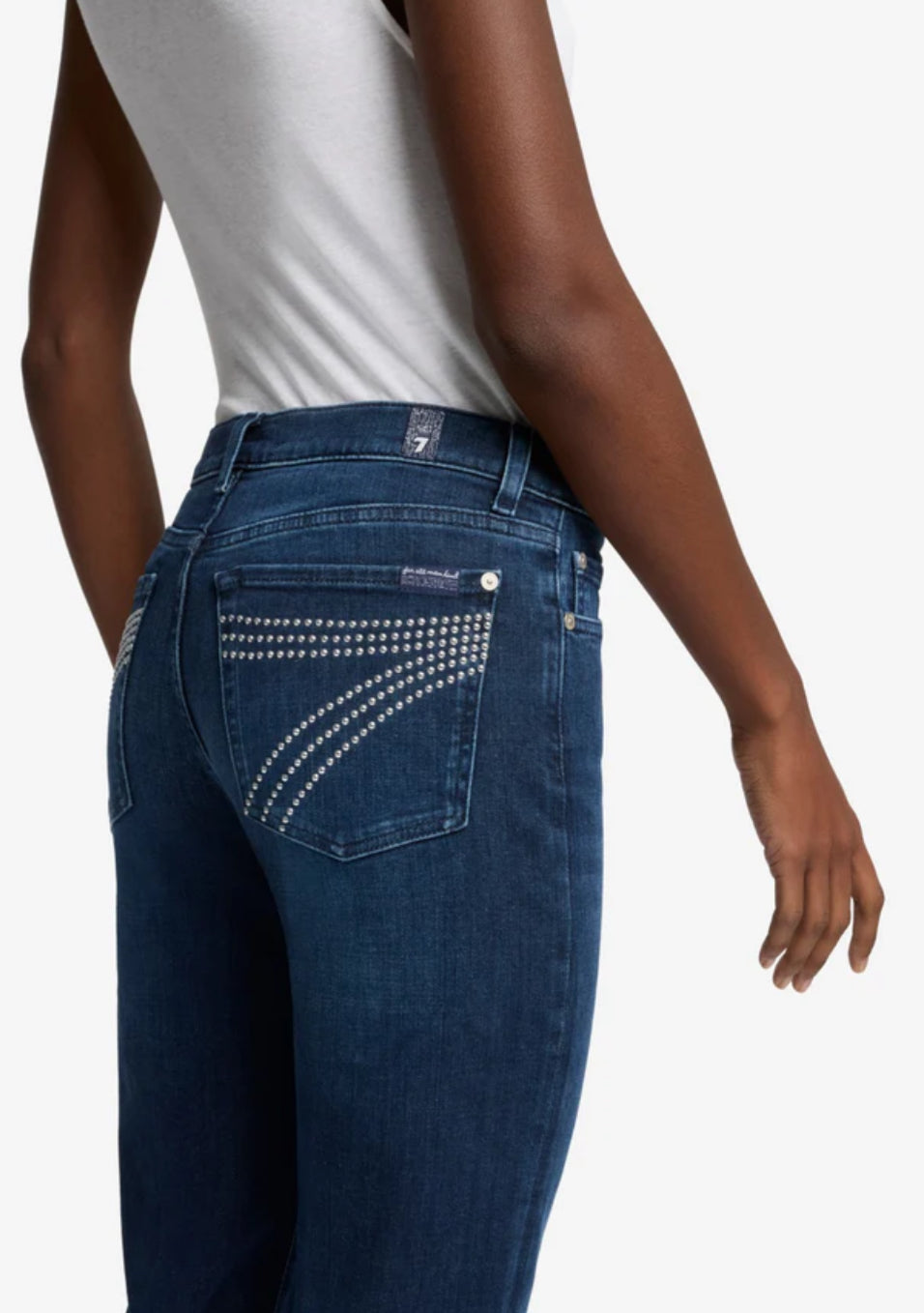 7 FOR ALL MANKIND DOJO TROUSER JEAN WITH SILVER STUDS