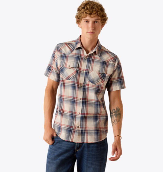 ARIAT MENS RETRO HAINES FITTED SHORTSLEEVE SNAP SHIRT