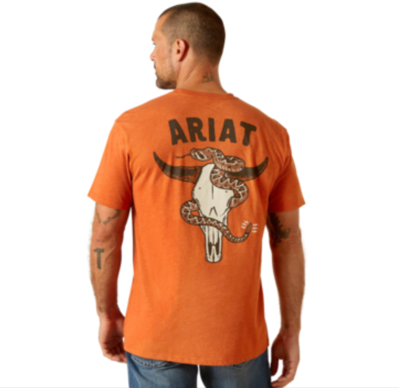 ARIAT MENS RATTLER SKULL SHORT SLEEVE T-SHIRT