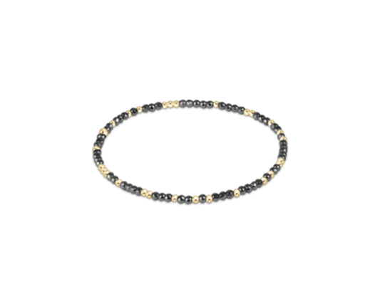 E NEWTON EXTENDS HOPE UNWRITTEN SILVER FACETED HEMATITE 2MM BEAD BRACELET