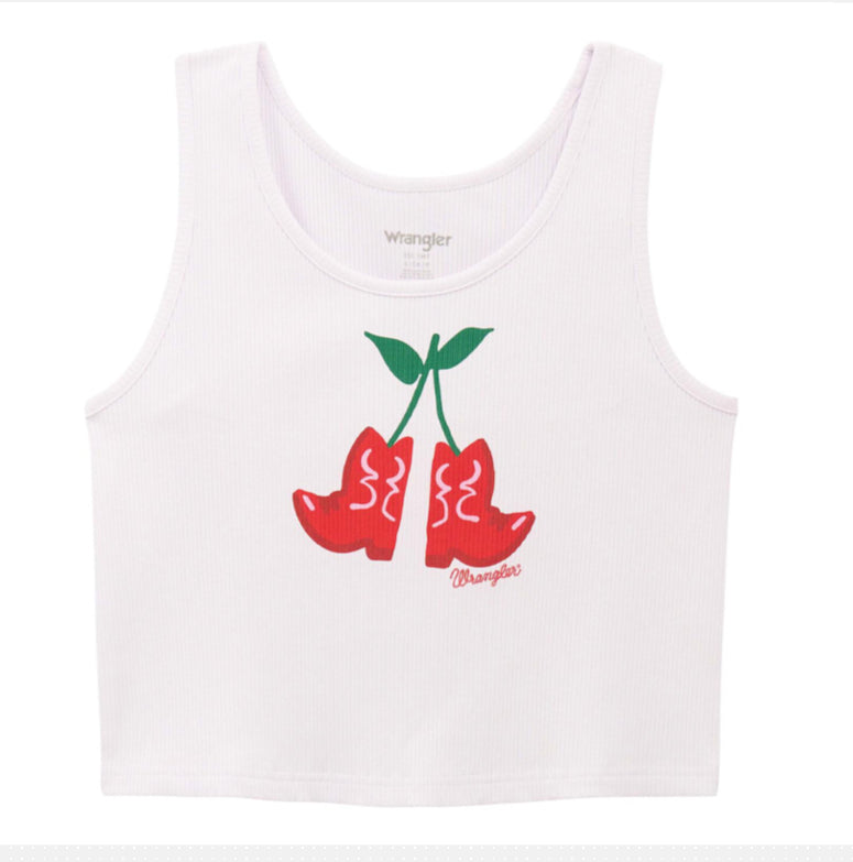 WRANGLER WOMENS GRAPHIC SLIM CROP TANK
