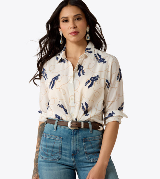 ARIAT WOMENS HOMESTYLE SHIRT IN BUCKAROO BOSS