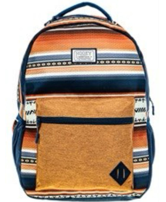HOOEY RECESS BACKPACK BAKED CLAY/WHITECAP GREY/FOKSTONE GREY SERAPE PATTERN ALL OVER WITH NAVY ACCENTS