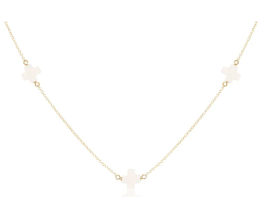 E NEWTON 17”CHOKER SIMPLICITY CHAIN GOLD-SIGNATURE CROSS