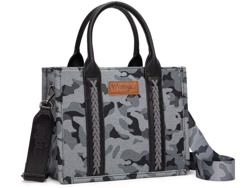 WRANGLER CAMO PRINT CONCEALED CARRY CROSSBODY TOTE
