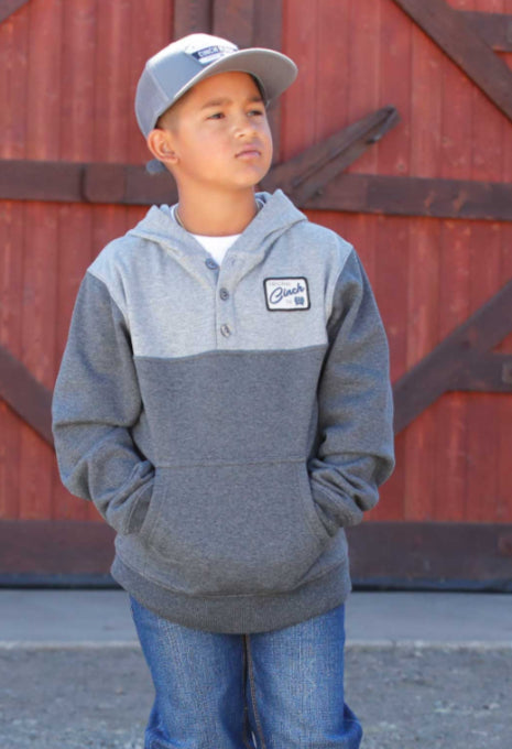 CINCH BOYS 1/4 BUTTON UP HOODIE