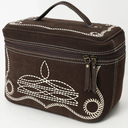 AMERICAN DARLING GENUINE SUEDE WESTERN STITCH JEWELRY CASE
