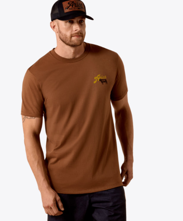 ARIAT MENS BBQ SMOKE SHORT SLEEVE TSHIRT