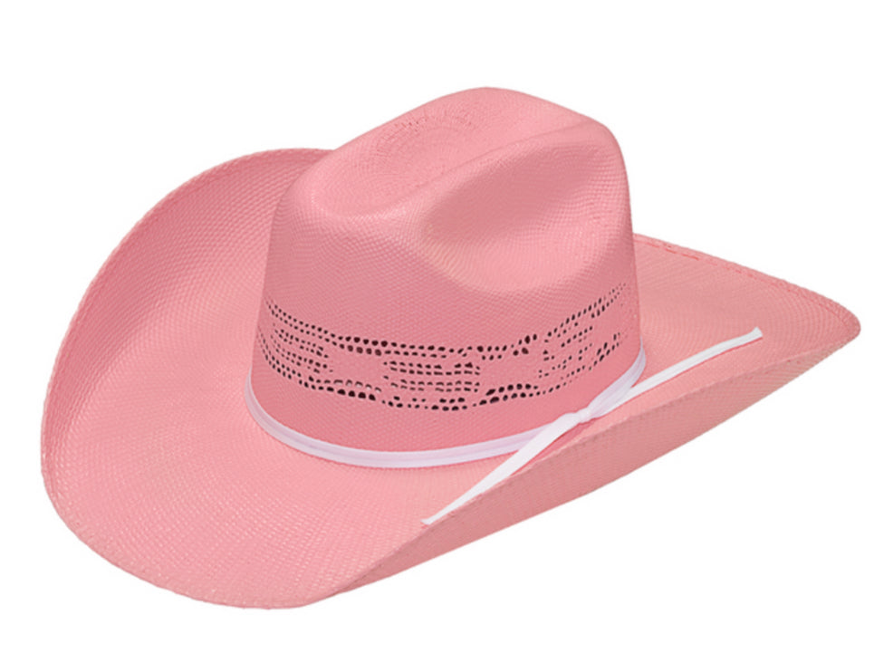 TWISTER PINK YOUTH BANGORA STRAW COWGIRL HAT