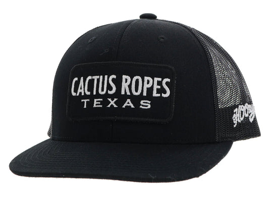 HOOEY CACTUS ROPES 20 BLACK TRUCKER HAT