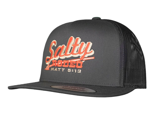 SALTY RODEO COMPANY ORANGE GRAY SNAP HAT