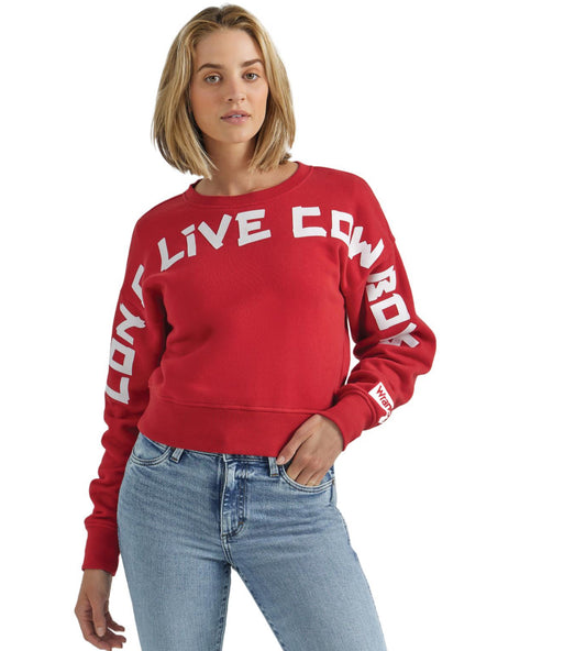 WRANGLER WOMENS LONG LIVE COWBOYS AMERICAN SWEATER