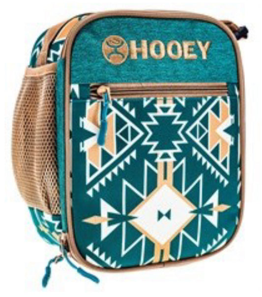 HOOEY AZTEC/TEAL WITH TAN HANDLE LUNCH BOX