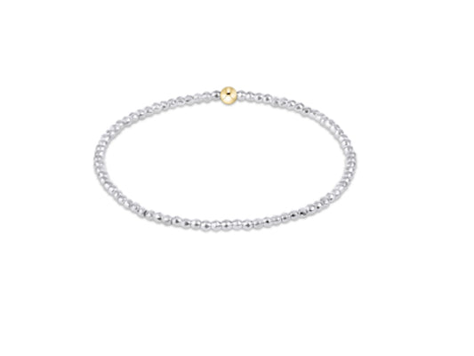 E NEWTON EXTENDS BRIGHT SILVER FACETED HEMATITE 2MM BEAD BRACELET