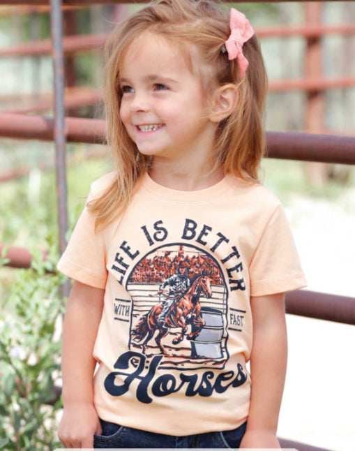 CINCH TODDLER GIRLS GIRLS LIFE IS BETTER WITH HORSES TEE