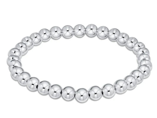 E NEWTON CLASSIC STERLING 6 MM BEADED BRACELET