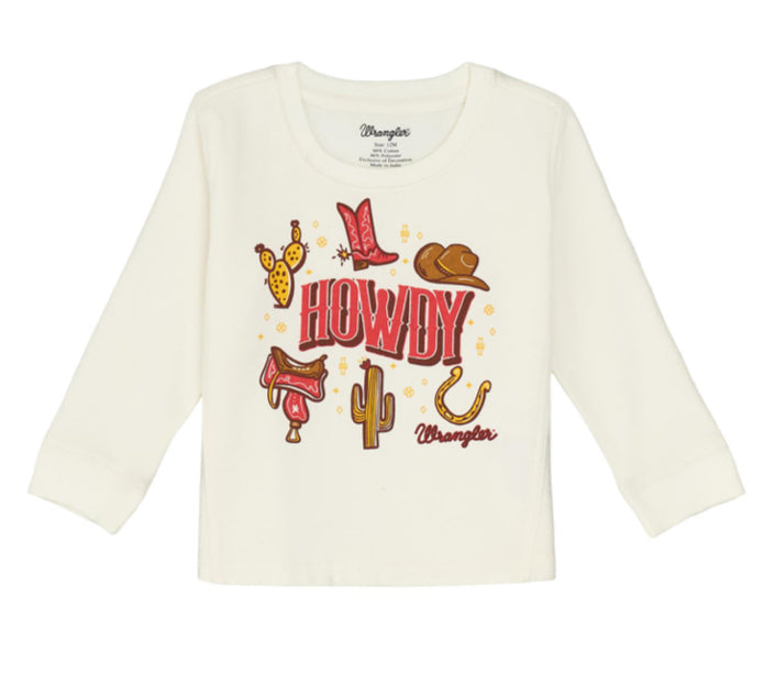 WRANGLER TODDLER GIRLS HOWDY CREW NECK SWEATSHIRT