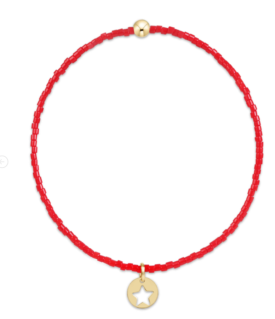 E NEWTON HOPE CLASSIC BRACELET BRIGHT RED-STAR SMALL GOLD DISC