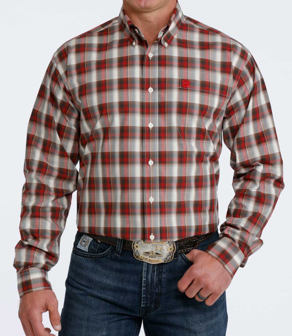 CINCH MEN BUTTON UP IN PLAID