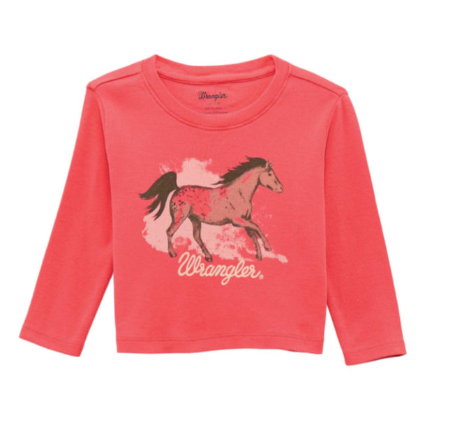 WRANGLER BABY GIRL HORSE GRAPHIC LONG SLEEVE TEE