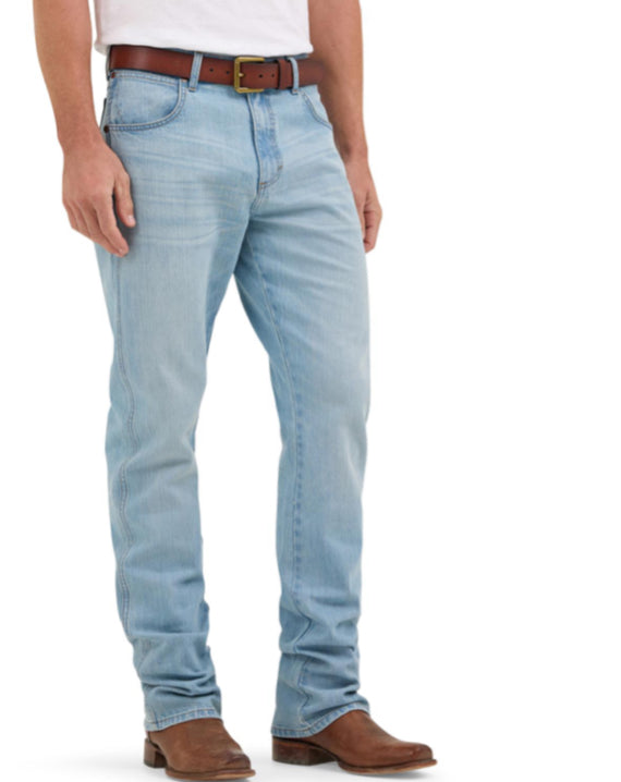 WRANGLER MENS RETRO RELAXED BOOTCUT BLEACHED JEAN