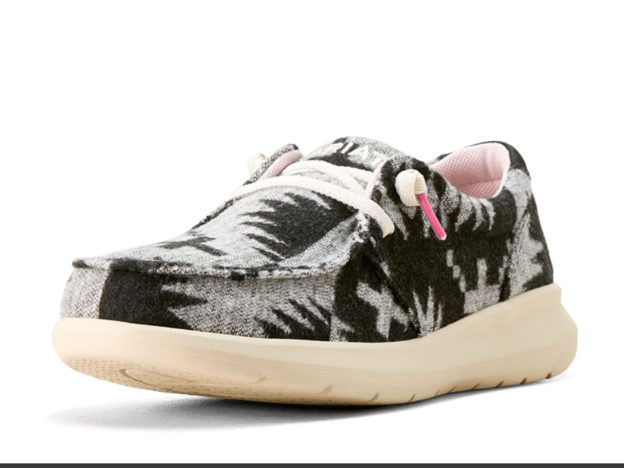 ARIAT WOMENS HILO IN BLACK AND WHITE FLANNEL BLANKET