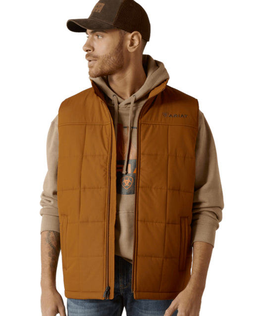 ARIAT MENS CRIUS INSULATED VEST IN CHESTNUT