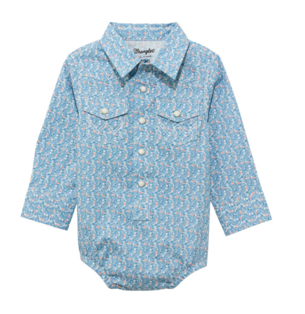 WRANGLER BABY BOYS ONESIE SNAP SHIRT