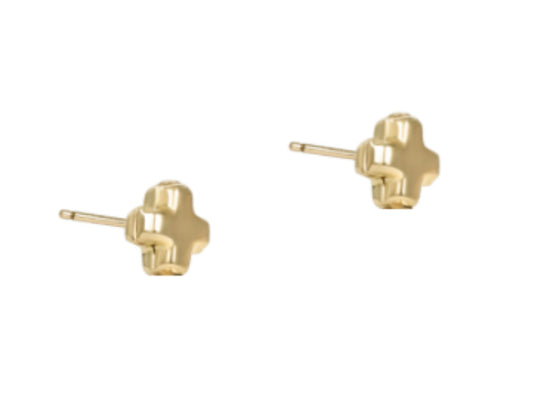 E NEWTON SIGNATURE CROSS SMALL GOLD STUD-GOLD