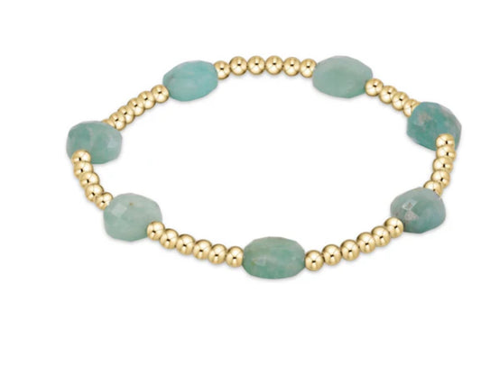 E NEWTON ADMIRE GOLD 3MM BEAD BRACELET AMAZONITE
