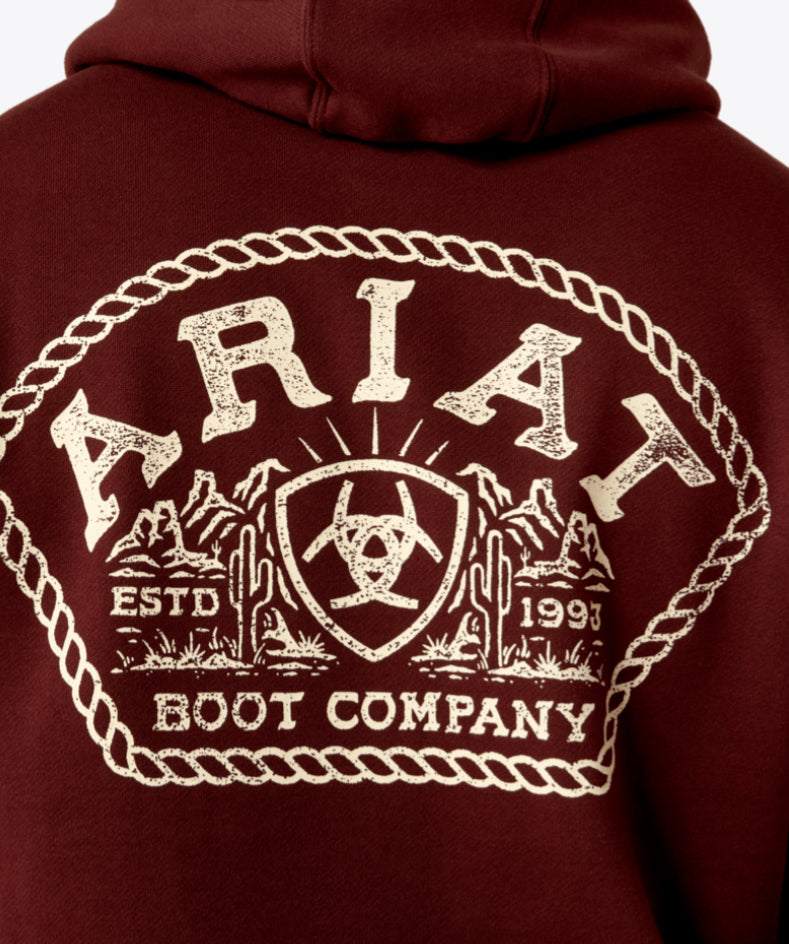 ARIAT MENS ROPED OUT DESERT BADGE HOODIE