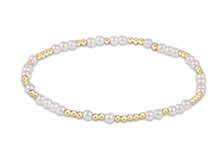 E NEWTON HOPE UNWRITTEN 3MM BEAD BRACELET-PEARL