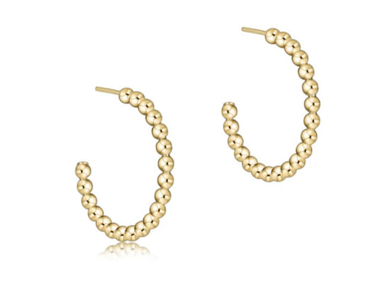 E NEWTON BEADED CLASSIC 1” POST HOOP 2 MM HOLD EARRINGS