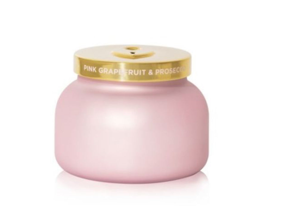 CAPRI BLUE PINK GRAPEFRUIT AND PROSECCO LOVE LOCK SIGNATURE CANDLE 19 OZ