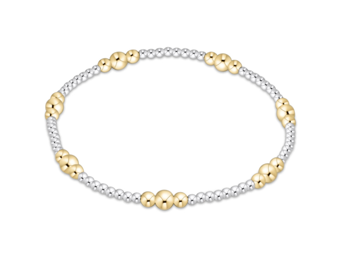 E NEWTON PURPOSE GOLD 4MM BEAD BRACELET -MIXED METAL