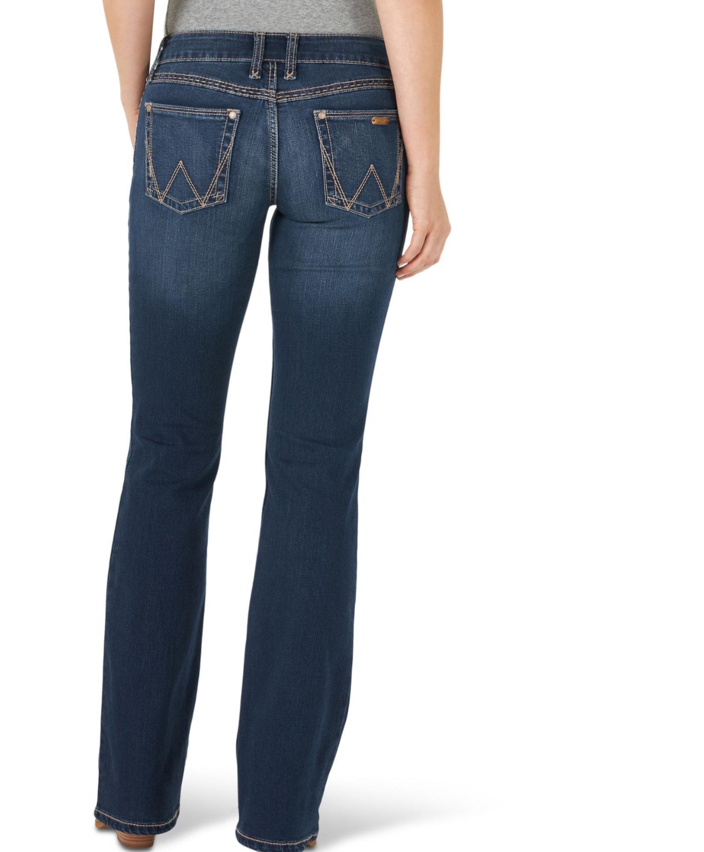 WRANGLER WOMENS RETRO MAE JEAN BOOTCUT MID RISE IN DARK BLUE