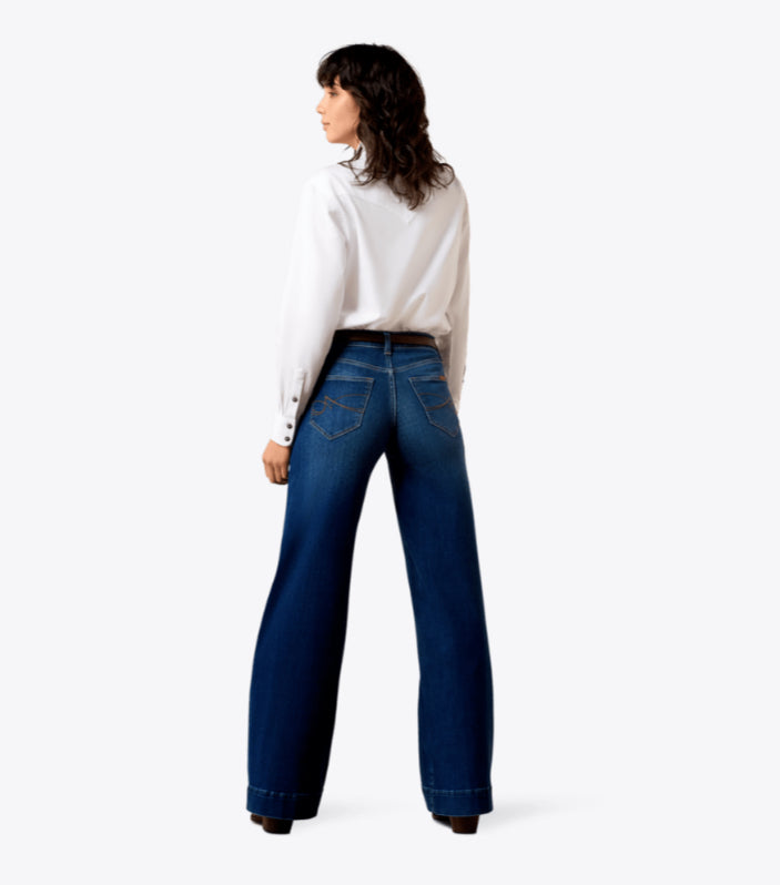 ARIAT WOMENS HIGH RISE REVEL VILMA ULTRASTRETCH WIDE LEG JEANS IN NORWALK