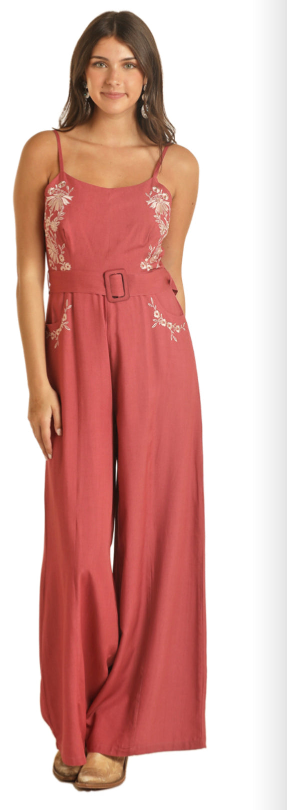 ROCK AND ROLL DENIM WOMENS EMBROIDERED JUMPSUIT