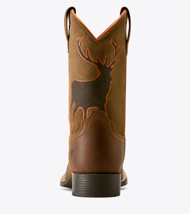 ARIAT BOYS TRAIL CAM WIDE SQUARE TOE WESTERN BOOT