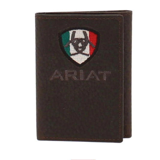 ARIAT TRIFOLD MEXICAN FLAG LOGO TRIFOLD WALLET