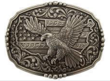 NOCONA MENS RECTANGLE BUCKLE AMERICAN FLAG EAGLE