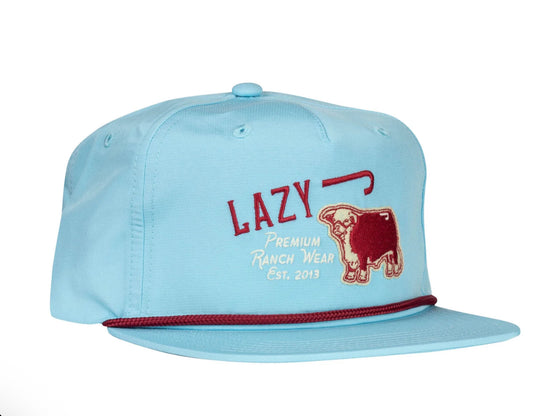 LAZY J RANCH CAROLINA BLUE PREMIUM CLASSIC ROPE TRUCKER HAT