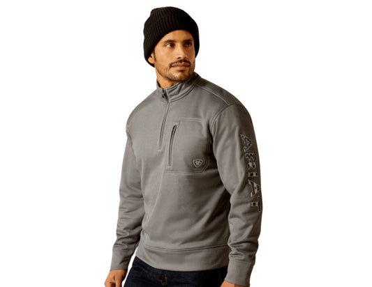 ARIAT MENS TEAM LOGO 1/4 ZIP SWEATSHIRT