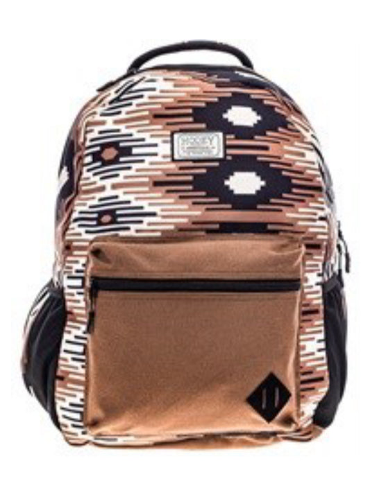HOOEY RECESS BACKPACK WHITECAP GREY/PORTABELLA BLACK SADDLE BLANKET PATTERN ALL OVER WITH PORTABELLA ACCENTS
