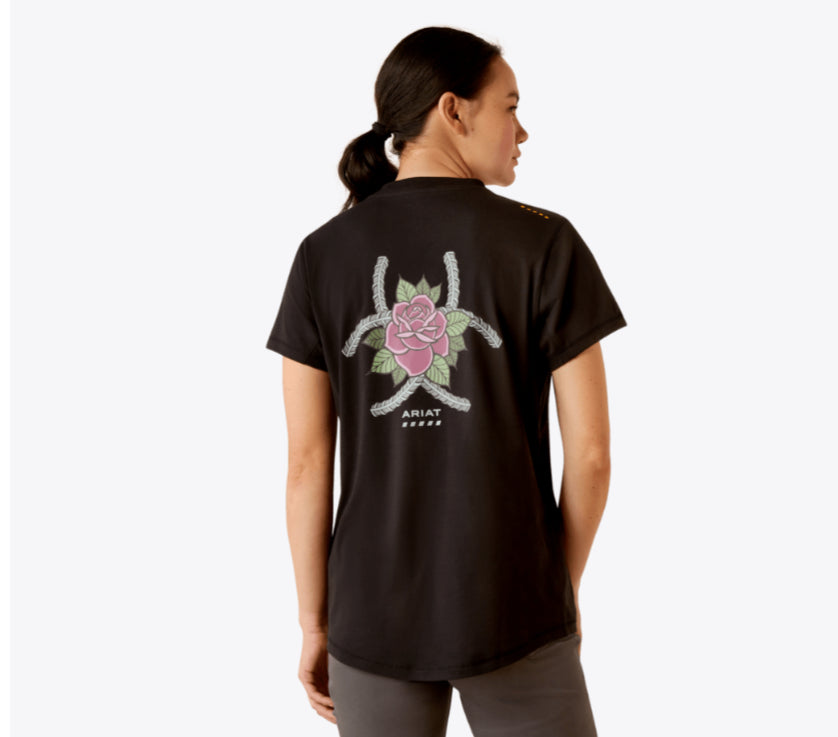 ARIAT WOMENS REBAR WORKMAN ROSE T-SHIRT