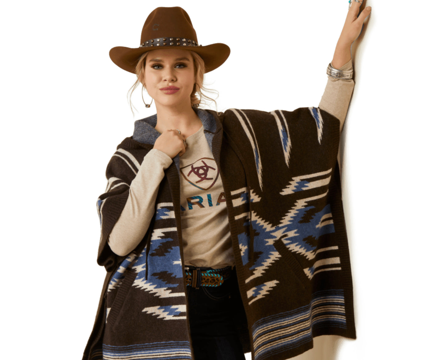 ARIAT WOMENS CHIMAYO PONCHO SWEATER