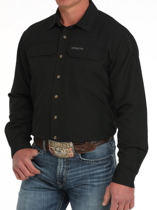 CINCH MENS LONG SLEEVE SOLID ARENAFLEX BUTTON
