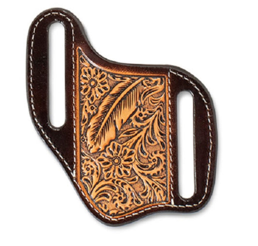 ARIAT FEATHER AND FLORAL EMBOSSED PANCAKE KNIFE SHEATH